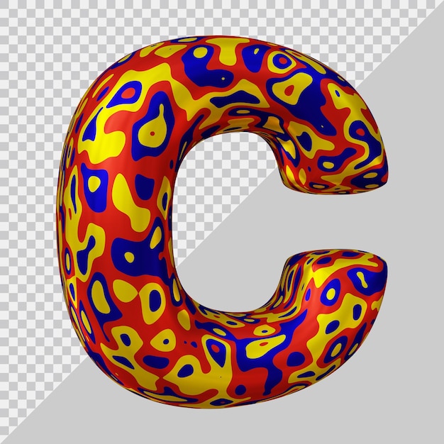 Rendering 3d del palloncino della lettera c dell'alfabeto