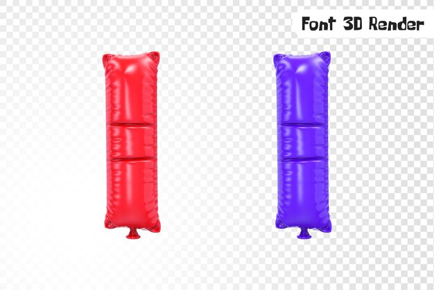 Rendering 3D del palloncino di caratteri