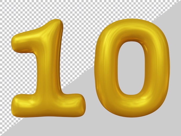 Rendering 3D del palloncino numero 10