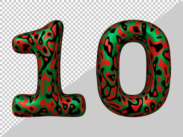 Rendering 3D del palloncino numero 10