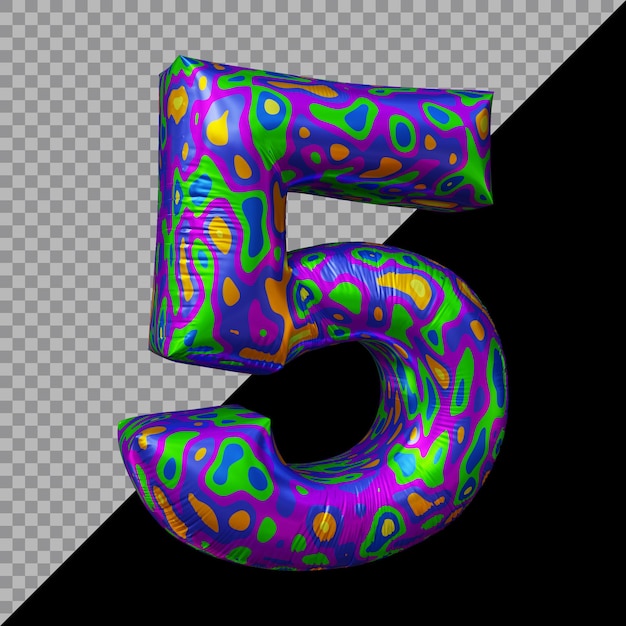 Rendering 3D del palloncino numero 5