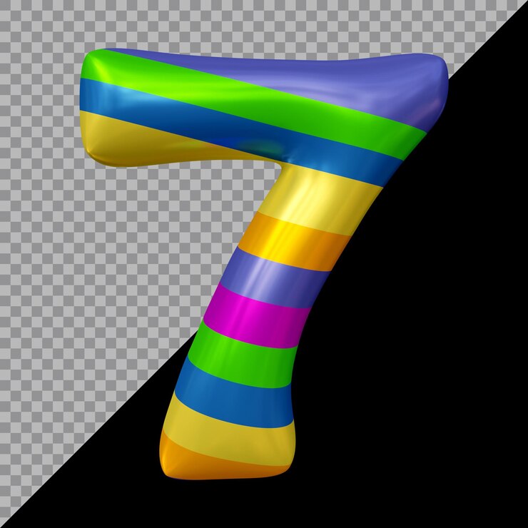 PSD rendering 3d del palloncino numero 7
