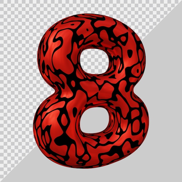 Rendering 3D del palloncino numero 8