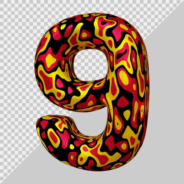 Rendering 3D del palloncino numero 9
