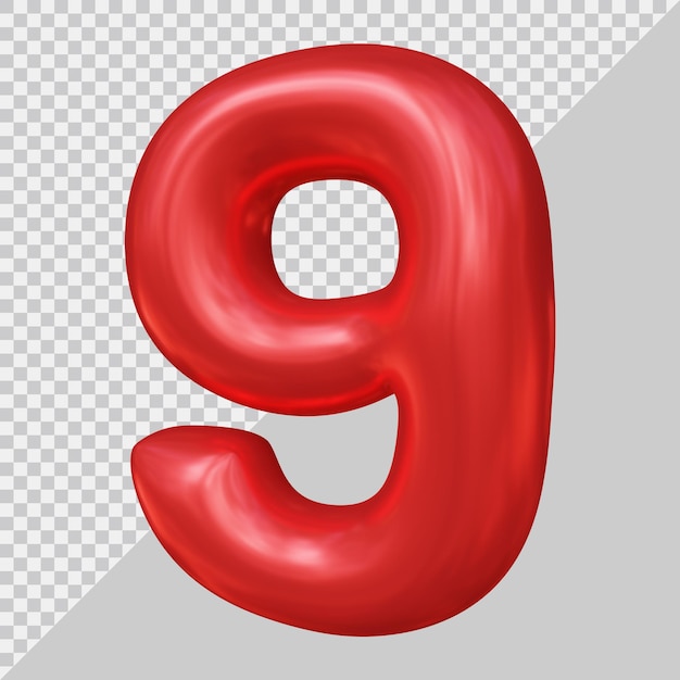 Rendering 3D del palloncino numero 9