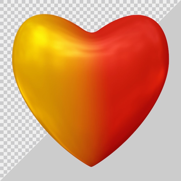 Rendering 3D del palloncino simbolo del cuore