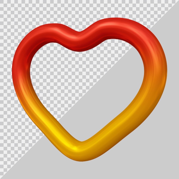 Rendering 3D del palloncino simbolo del cuore