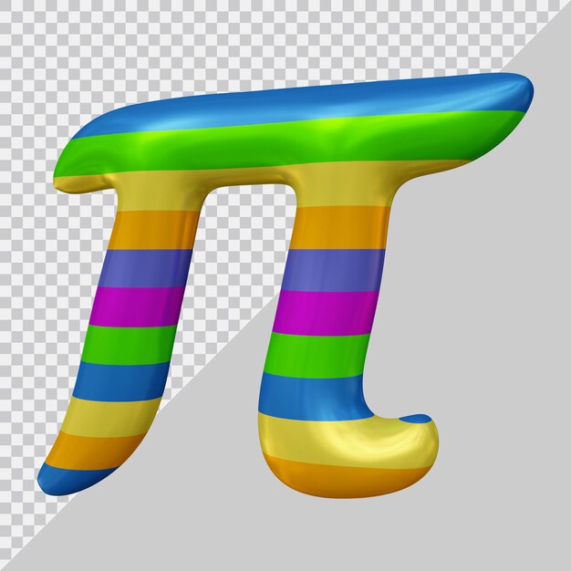 Rendering 3d del palloncino simbolo pi