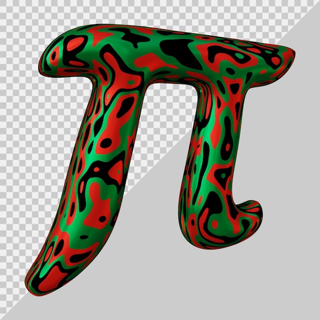 Rendering 3d del palloncino simbolo pi