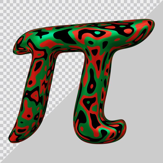 Rendering 3d del palloncino simbolo pi