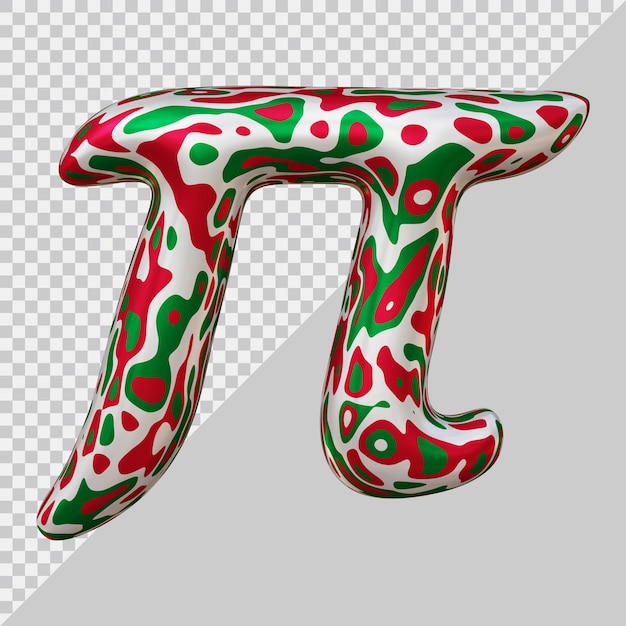 Rendering 3d del palloncino simbolo pi