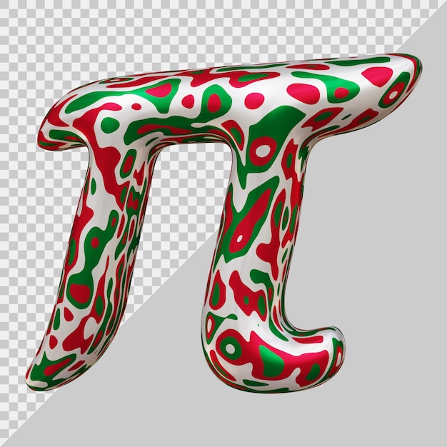 Rendering 3d del palloncino simbolo pi