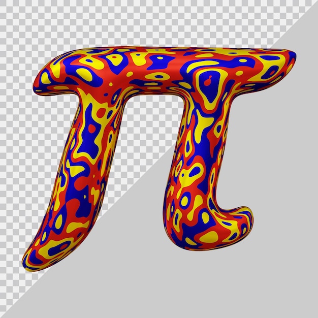 Rendering 3d del palloncino simbolo pi
