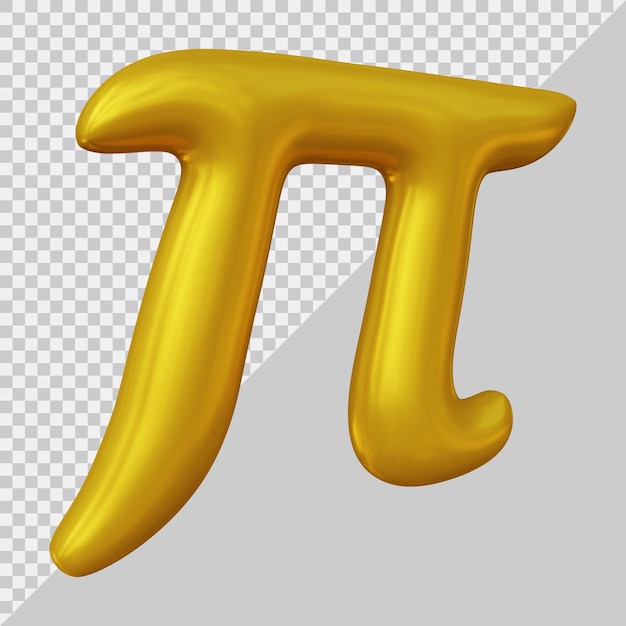 Rendering 3d del palloncino simbolo pi