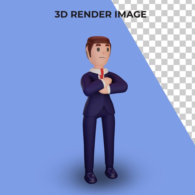 Rendering 3D del personaggio con il concetto di business