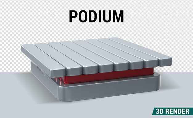 rendering 3d del podio