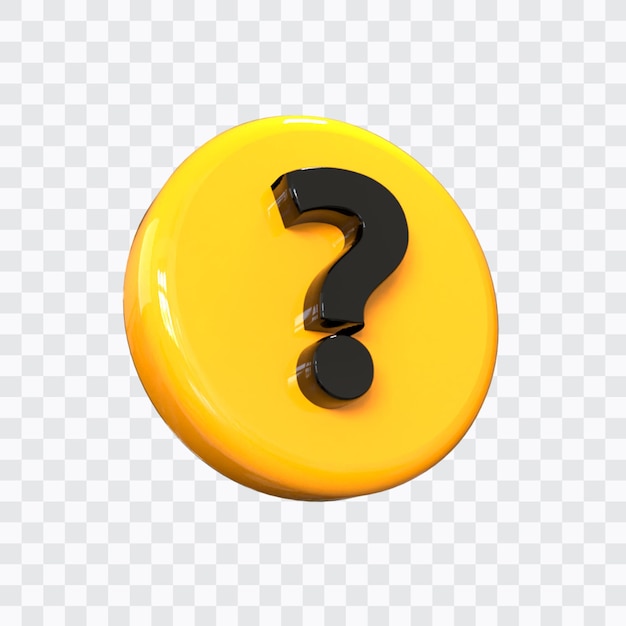 Rendering 3D del punto interrogativo isolato