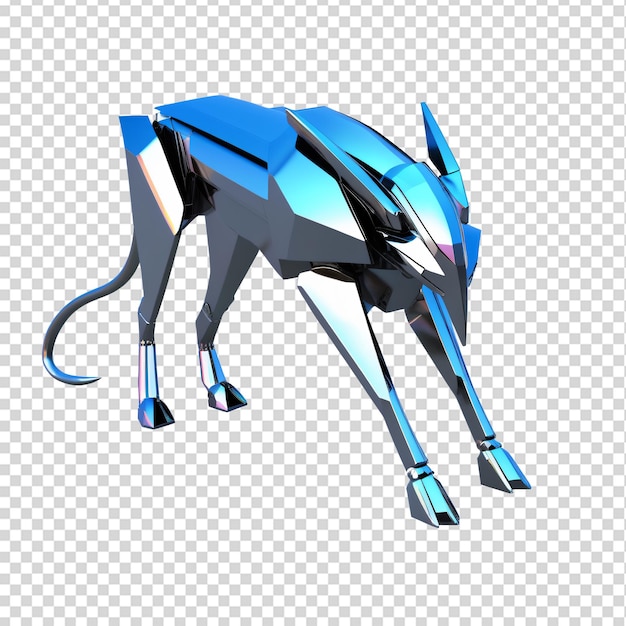 Rendering 3D del robot blu su sfondo trasparente