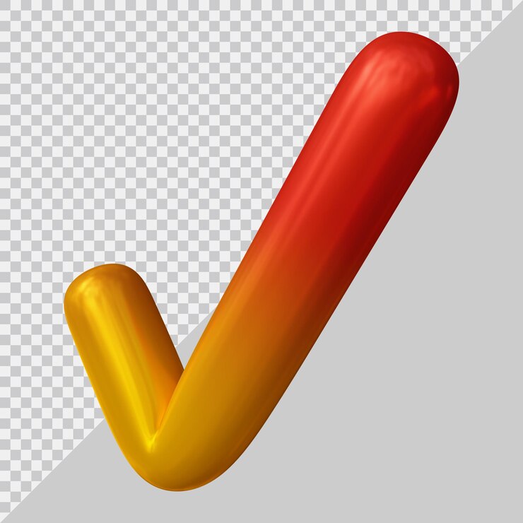 PSD rendering 3d del segno di spunta con uno stile moderno