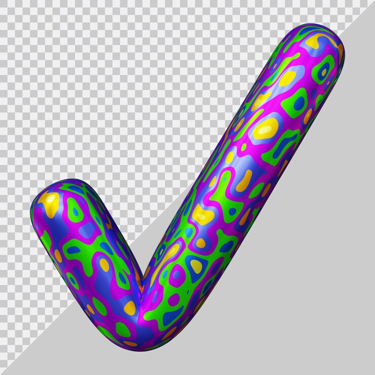 PSD rendering 3d del segno di spunta con uno stile moderno