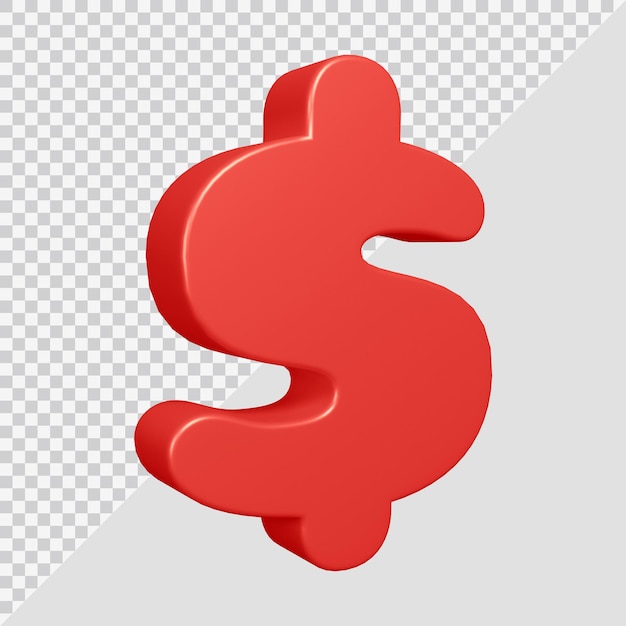 Rendering 3D del simbolo del dollaro