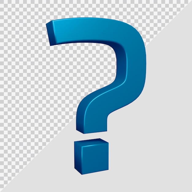 Rendering 3D del simbolo del punto interrogativo