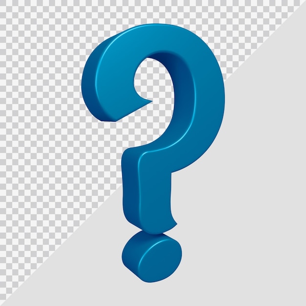 Rendering 3D del simbolo del punto interrogativo