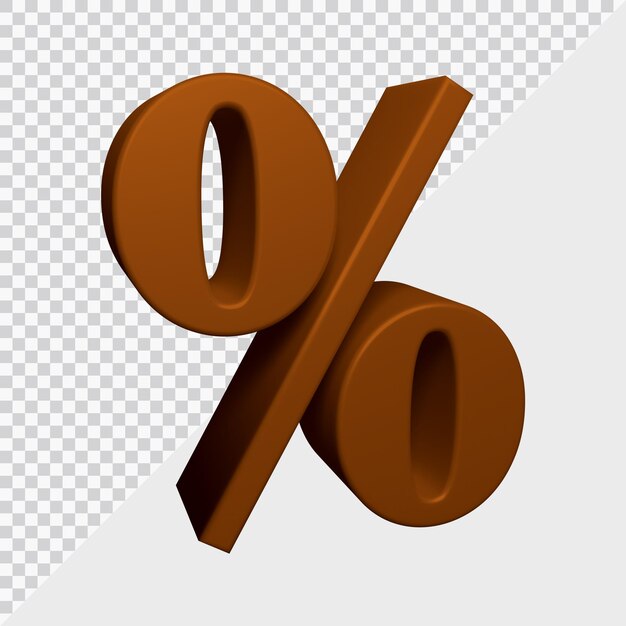 Rendering 3D del simbolo percentuale