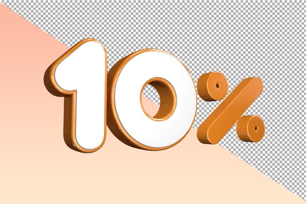 Rendering 3D del testo al 10 per cento per la composizione tipografica