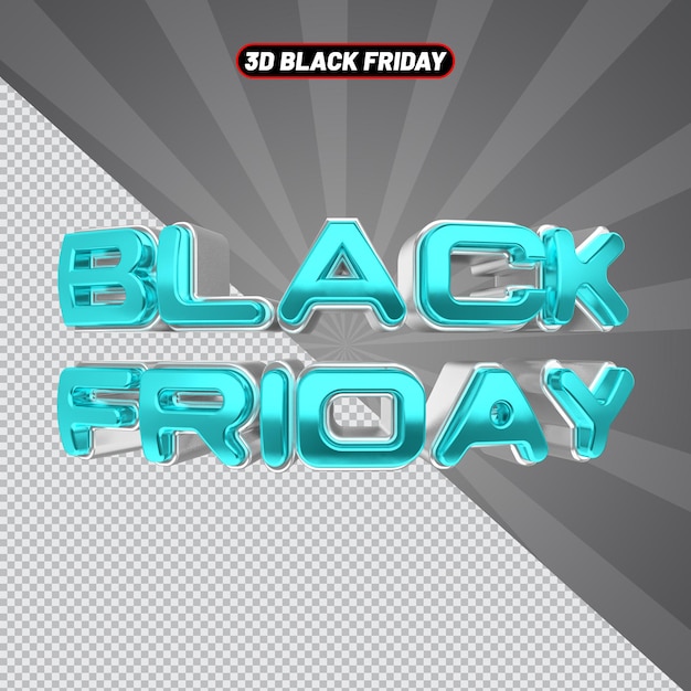 RENDERING 3D DEL TESTO DEL BLACK FRIDAY