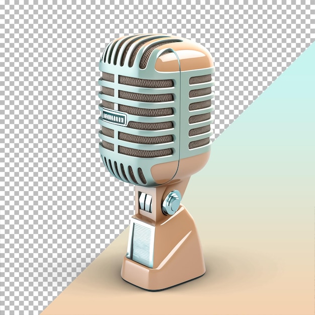 Rendering 3D del vecchio microfono radio