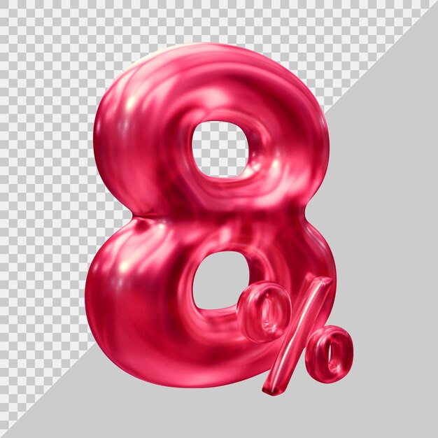 Rendering 3D dell'8 percento con uno stile moderno