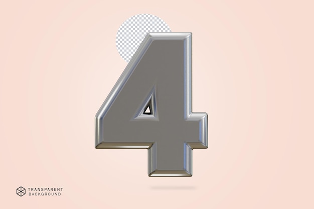 Rendering 3D dell'argento numero 4