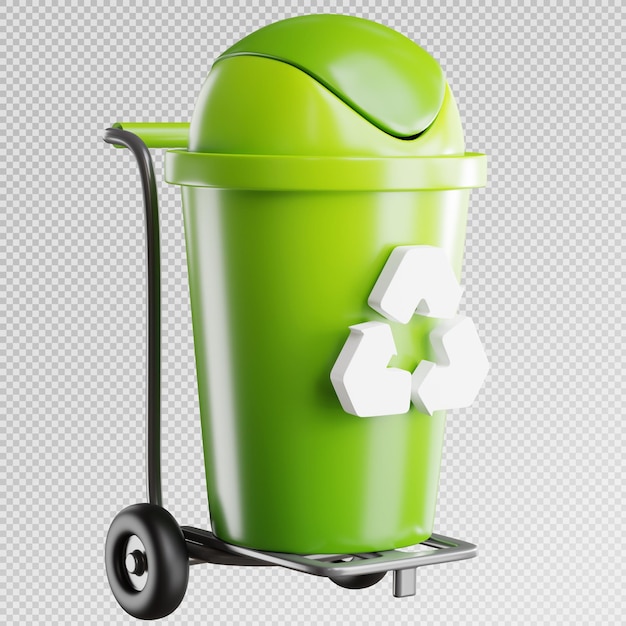 Rendering 3D dell'elemento ecologico verdecestino verde