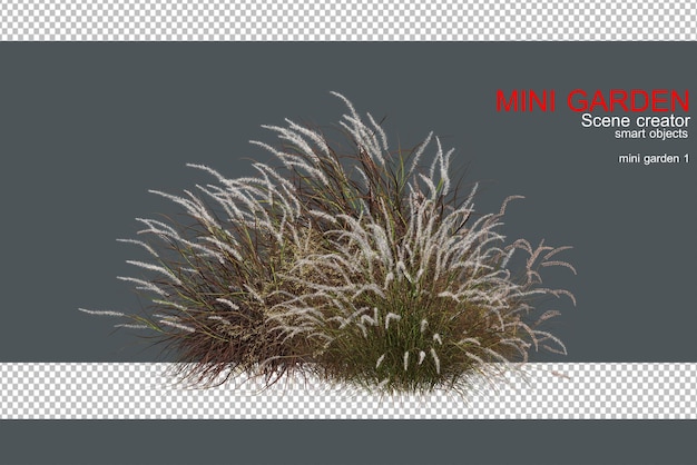 Rendering 3D dell'erba che scorre nel vento
