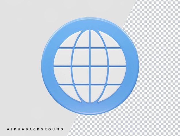 Rendering 3d dell'icona del mondo