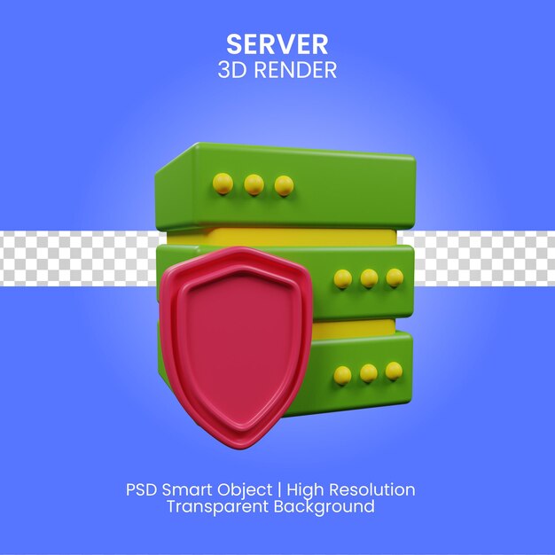 Rendering 3d dell'icona del server isolato
