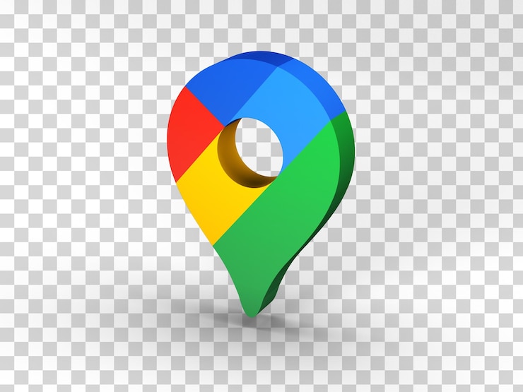PSD rendering 3d dell'icona della mappa di google