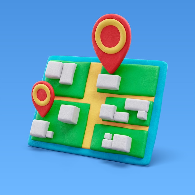 Rendering 3D dell'icona della posizione del pin