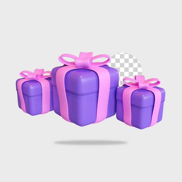 Rendering 3D dell'icona della scatola regalo 3D