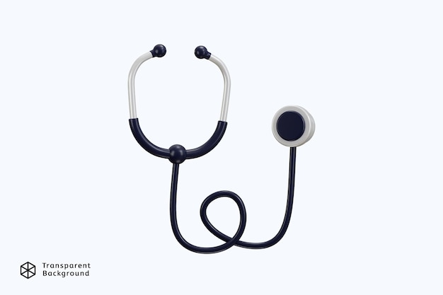 Rendering 3D dell'icona dello stetoscopio del medico