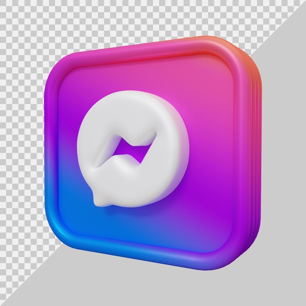 Rendering 3D dell'icona di facebook messenger
