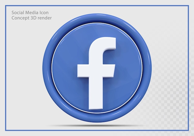 Rendering 3d dell'icona di Facebook moderno