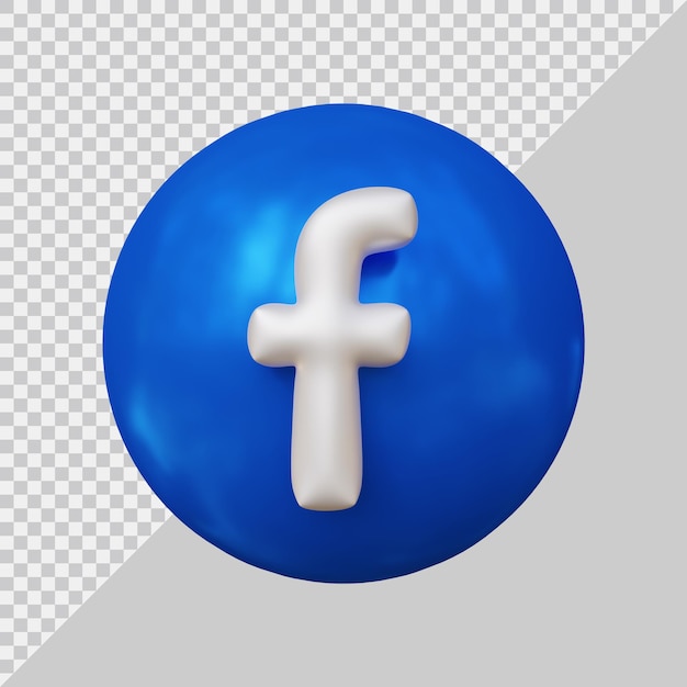 Rendering 3d dell'icona di facebook