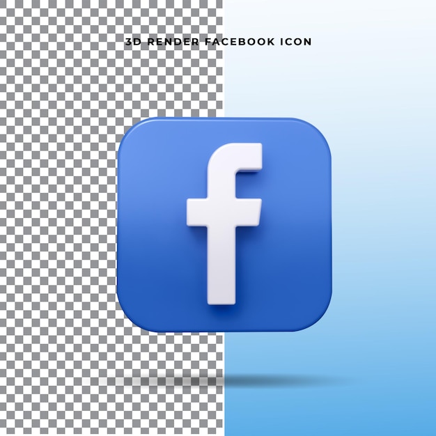 Rendering 3d dell'icona di Facebook