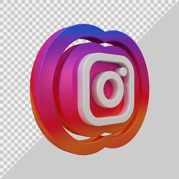 Rendering 3D dell'icona di instagram