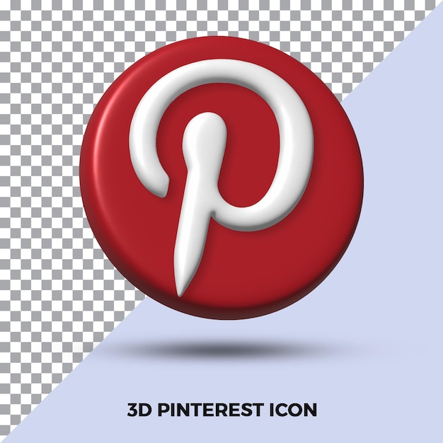 Rendering 3D dell'icona di Pinterest isolata