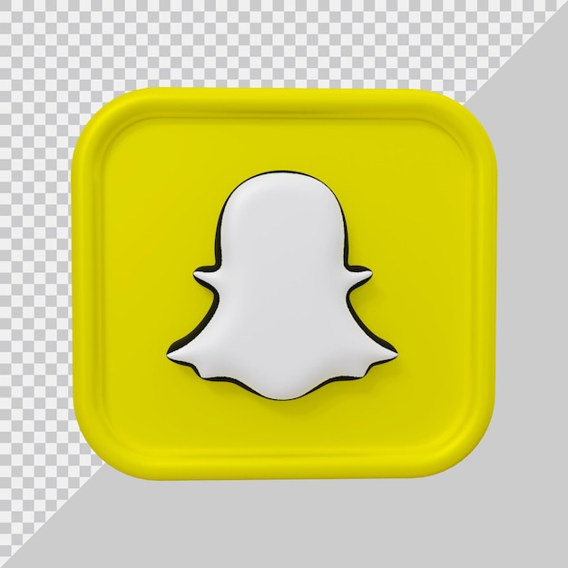 Rendering 3d dell'icona di snapchat