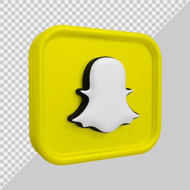 Rendering 3d dell'icona di snapchat