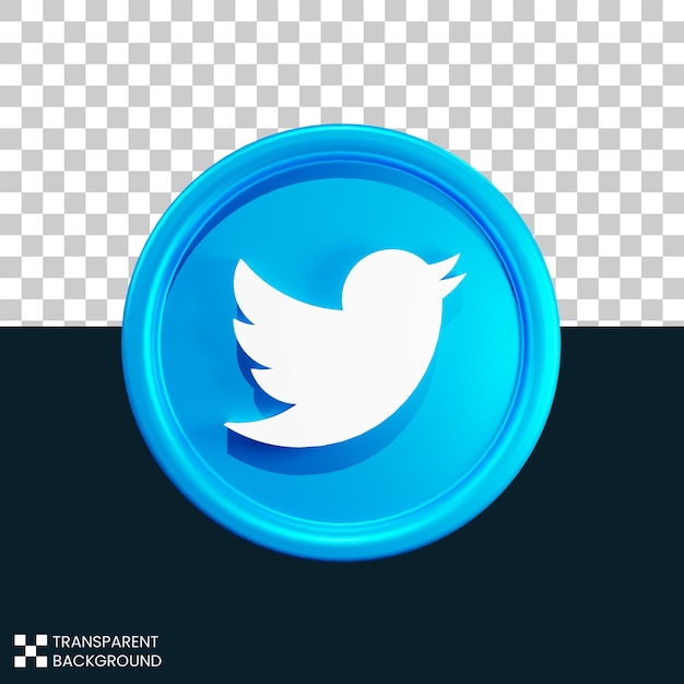 Rendering 3d dell'icona di Twitter PSD gratuito